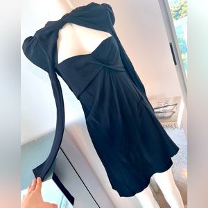 Carven Cutout Neckline 100% Silk Little Black Dress 38 (like US 4) #emilyinparis